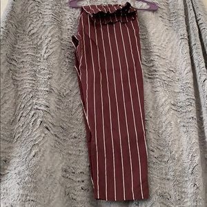 Kendall & Kylie maroon striped pants